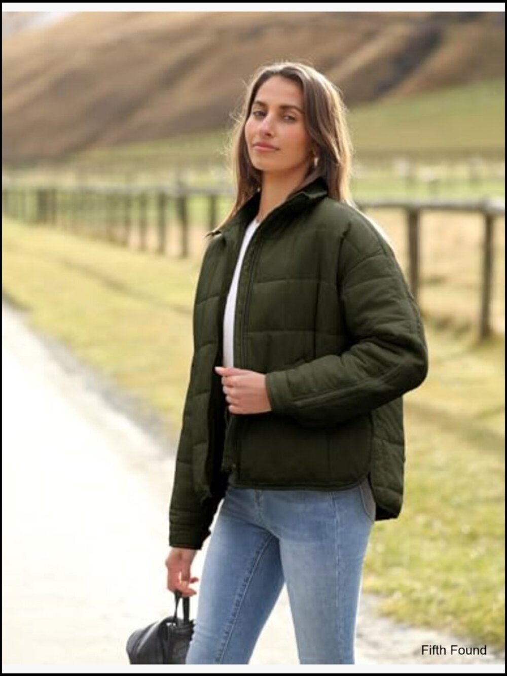 Women Quilted Puffer Jacket Lightweight Down Coat Long Sleeve Full Zip - Picture 4 of 7